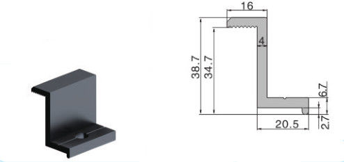 크기 여러가지 태양 지붕 설치 체계를 위한 알루미늄 끝 죔쇠